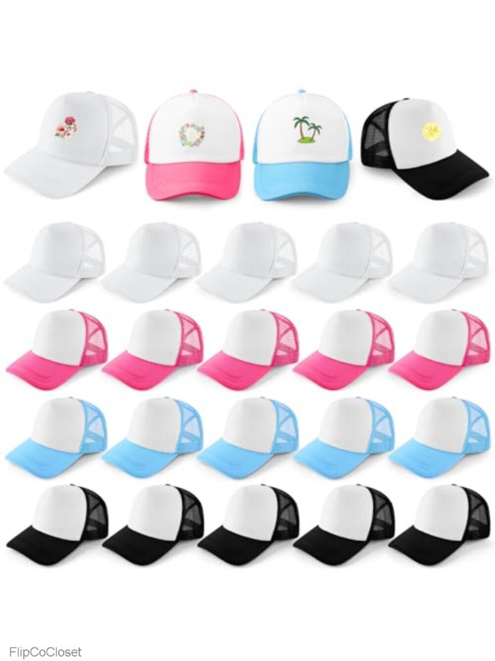 20 Pack Sublimation Blank Mesh Baseball Cap Unisex Trucker Hat